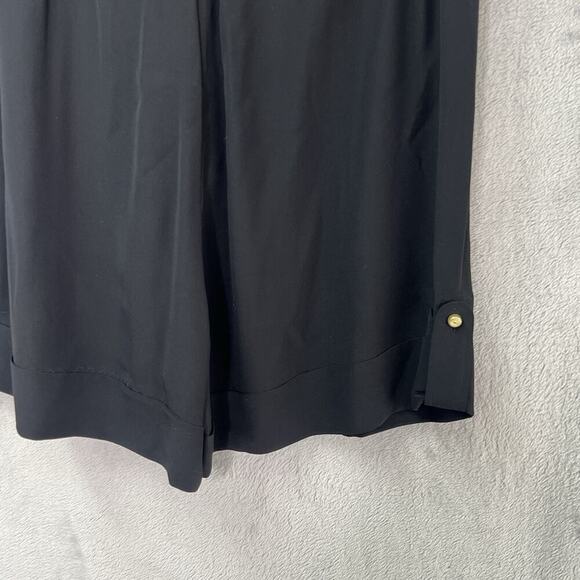 Kate Spade Black Silk Drawstring Utility Romper Sz 6 Chest Pockets Short Sleeves - Picture 9 of 16